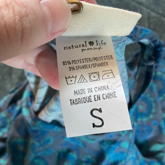 Natural Life Blue Brown Floral Tank Dress Sleeveless Sundress Size S - Picture 7 of 7